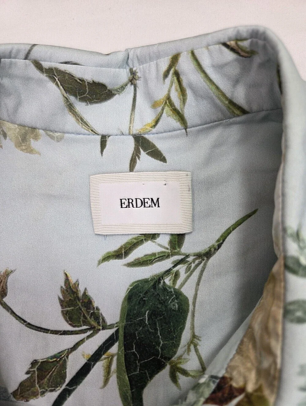 ERDEM‎ Abilene Floral Cotton Poplin Tiered Mini Shirt Dress Estimated Small